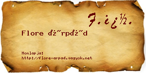 Flore Árpád névjegykártya